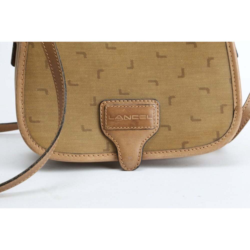 Vintage LANCEL Beige Canvas Coated Flap Mini Shoulder Bag - Picture 3 of 12